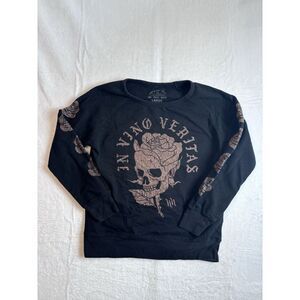 Hart Huntington Tattoo Company in Vino Vertas Long Sleeve Sweatshirt Women's L *